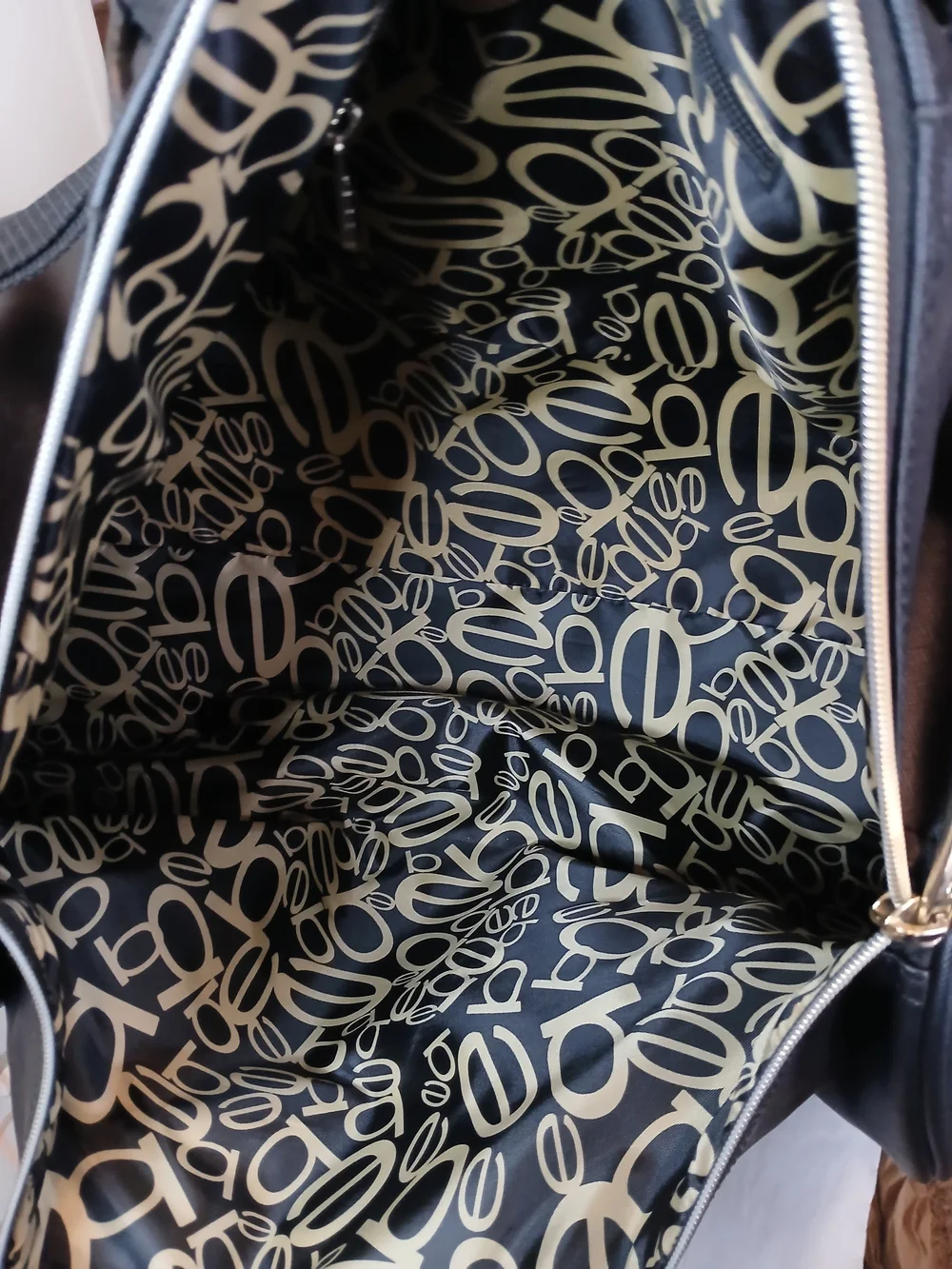 bebe Black Leather Weekender Bag